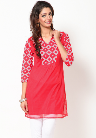 Short Red Kurti